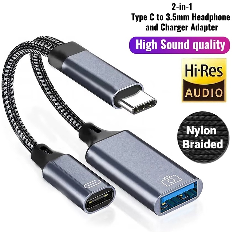 Usb C Earphone - Адаптер-переходник 2-в-1 USB Type-C на 3,5